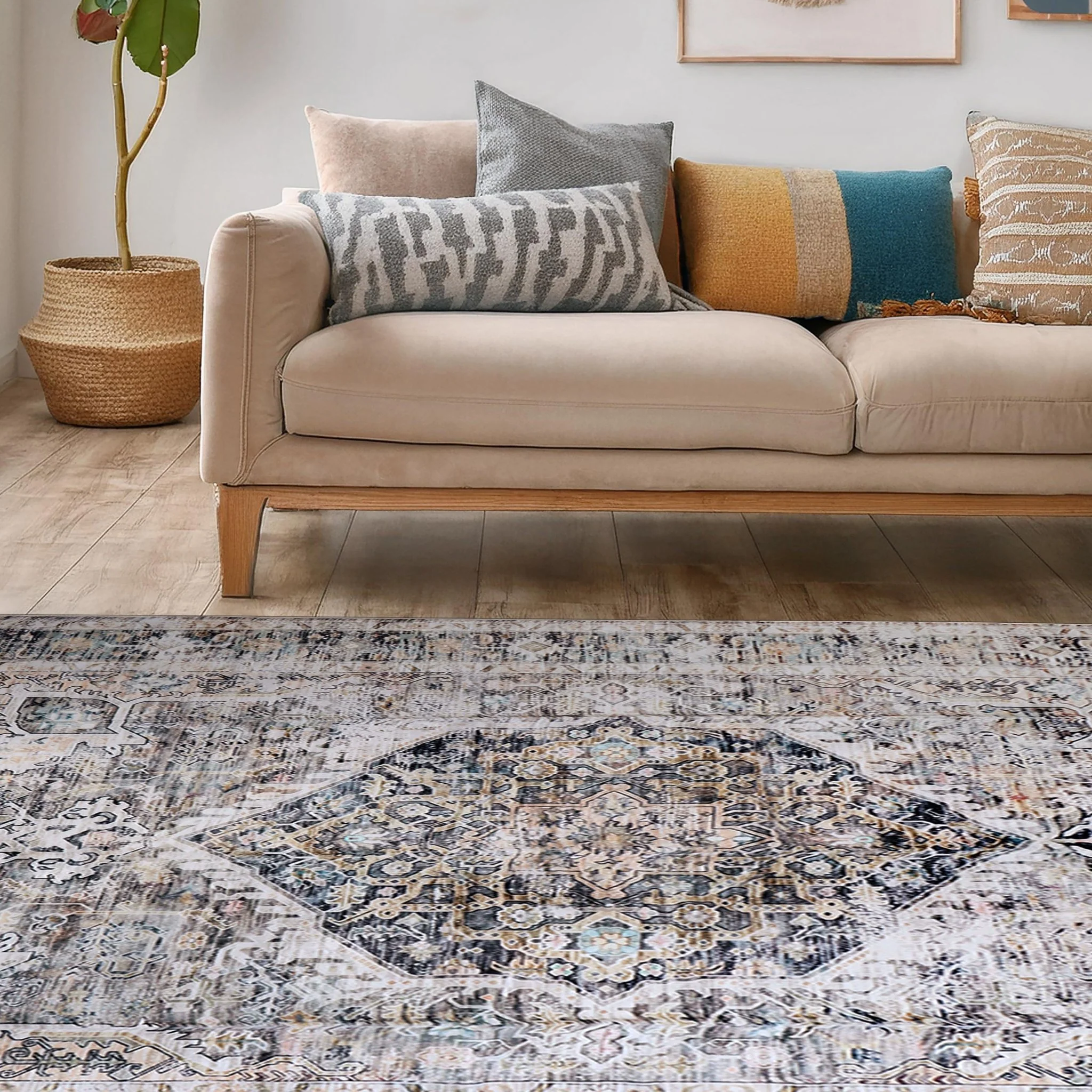 Antique Mist Machine Washable Rug - Image 6