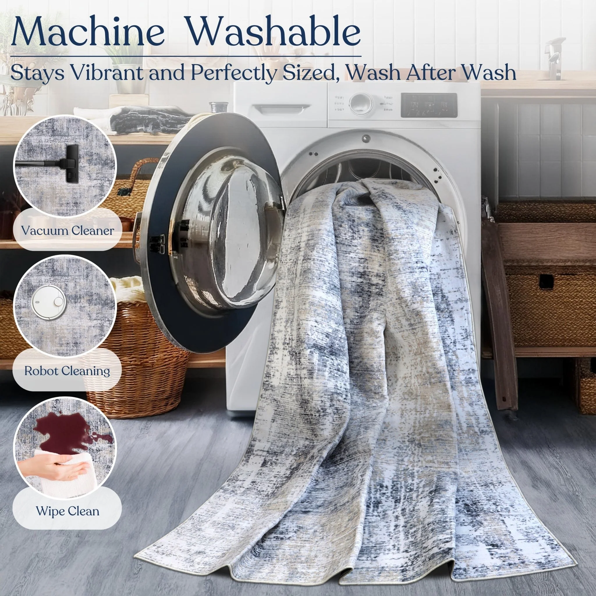 Misty Echo Machine Washable Rug - Image 8