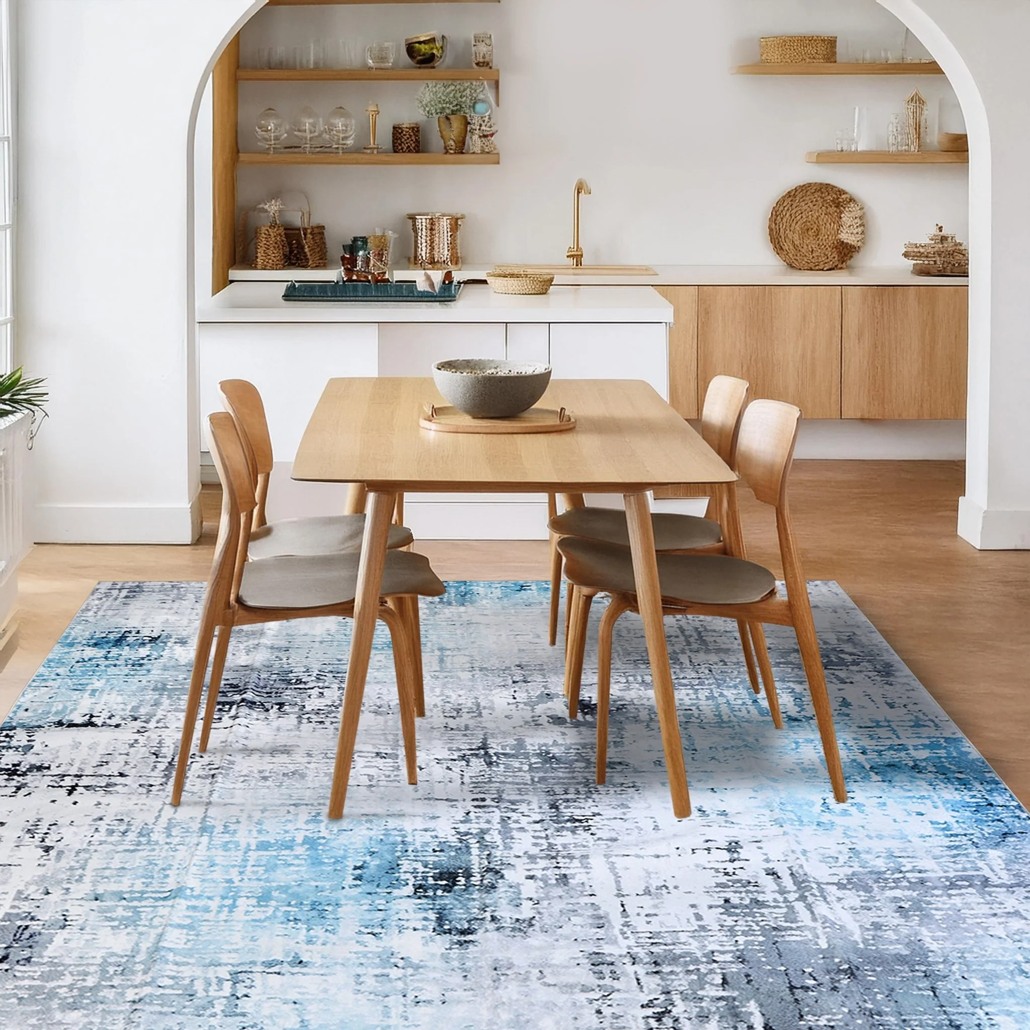Frosted Azure Machine Washable Rug - Image 5