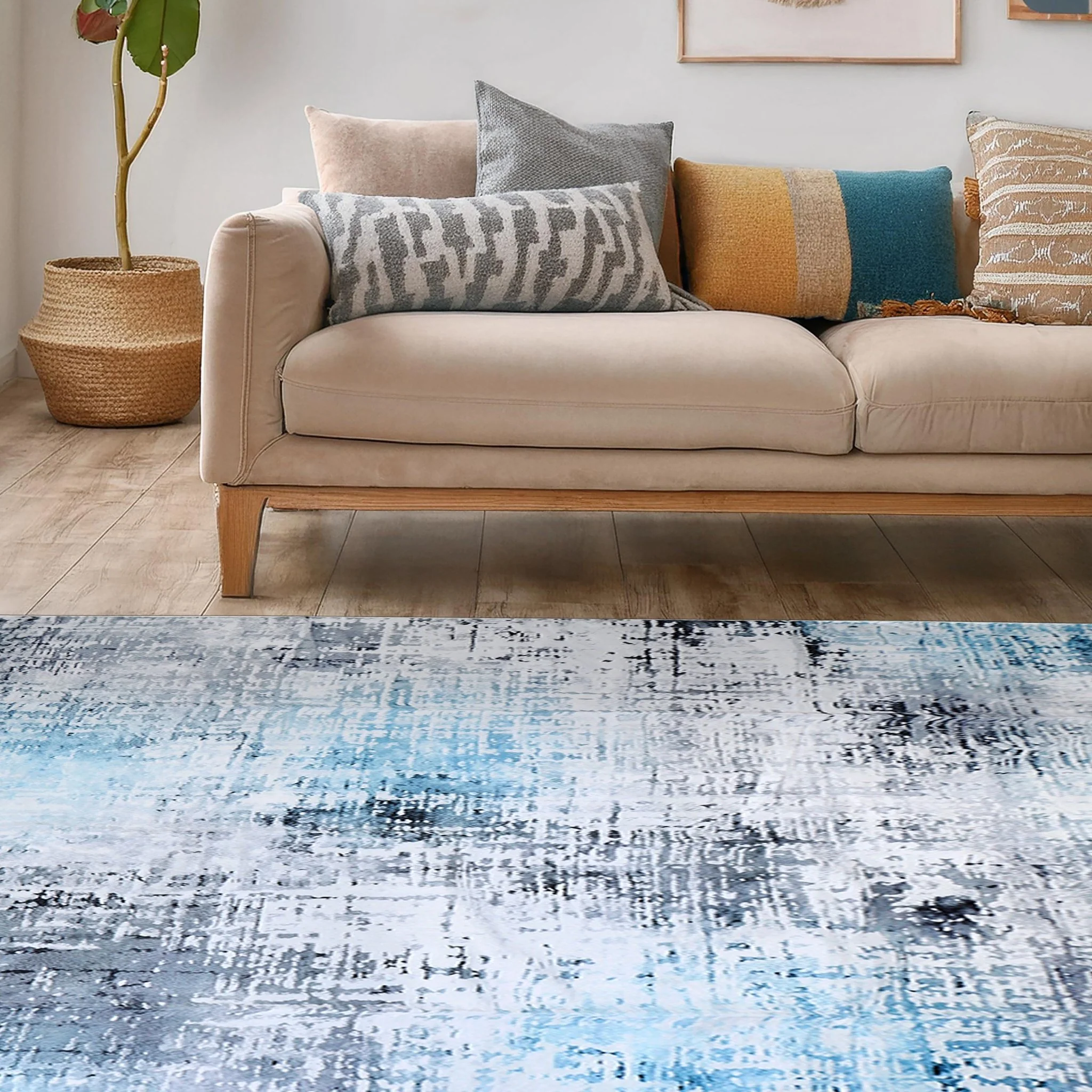 Frosted Azure Machine Washable Rug - Image 6