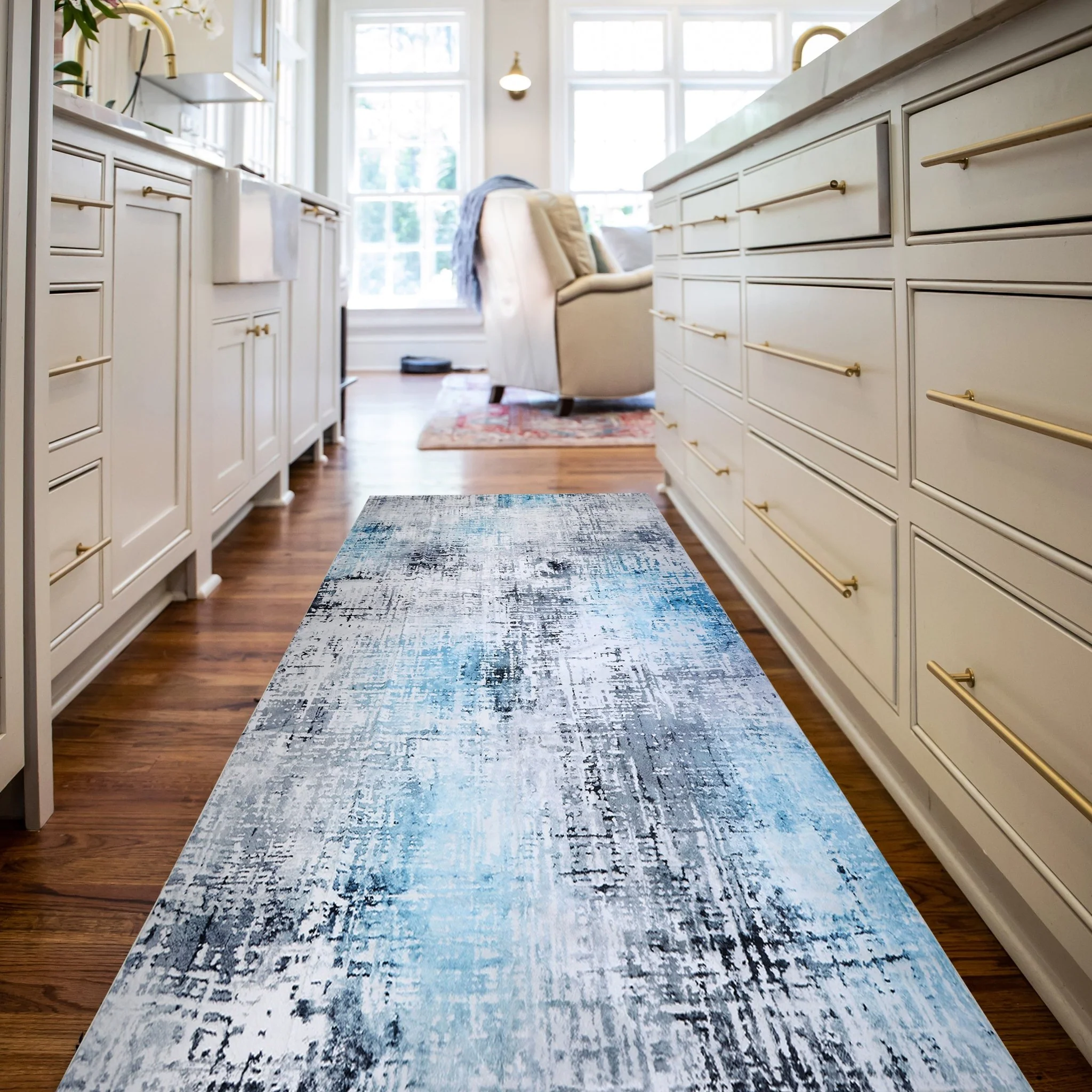 Frosted Azure Machine Washable Rug - Image 7