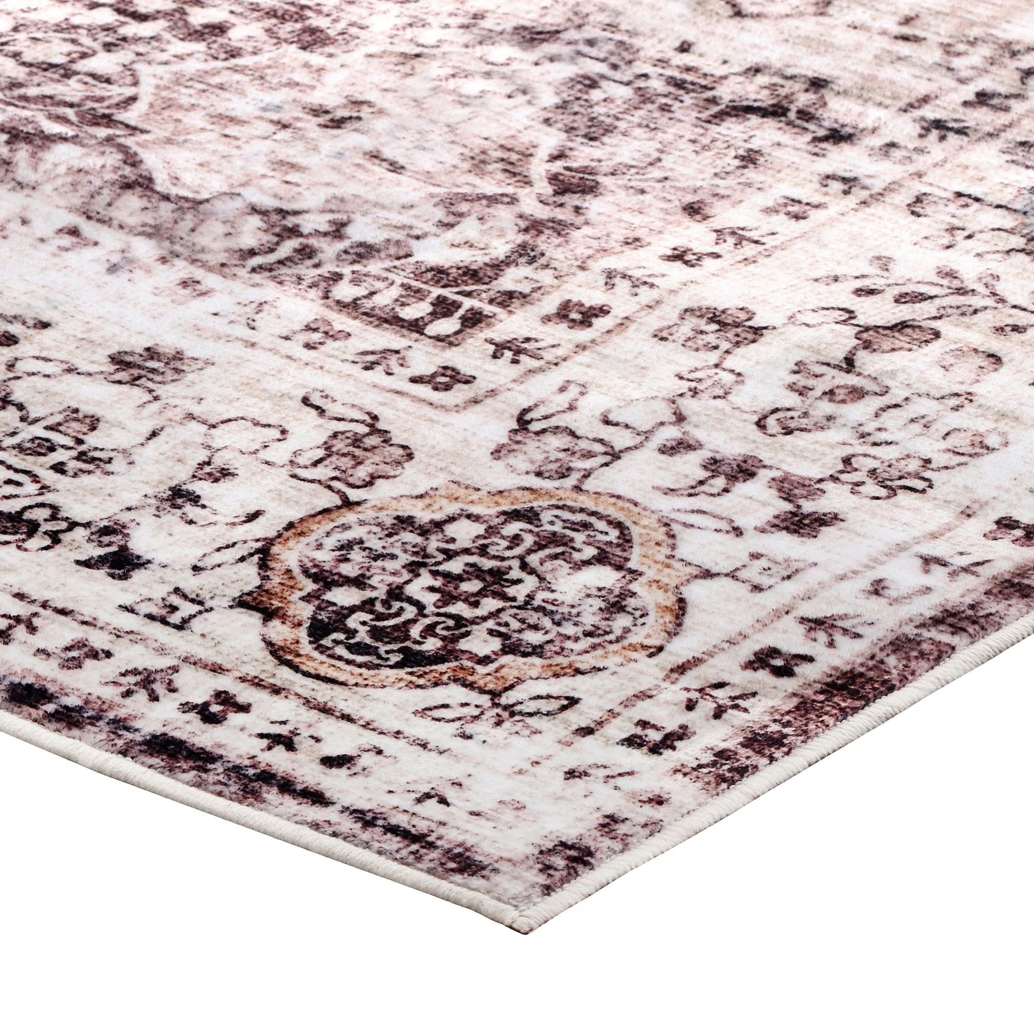 Vintage Cocoa Machine Washable Rug - Image 4