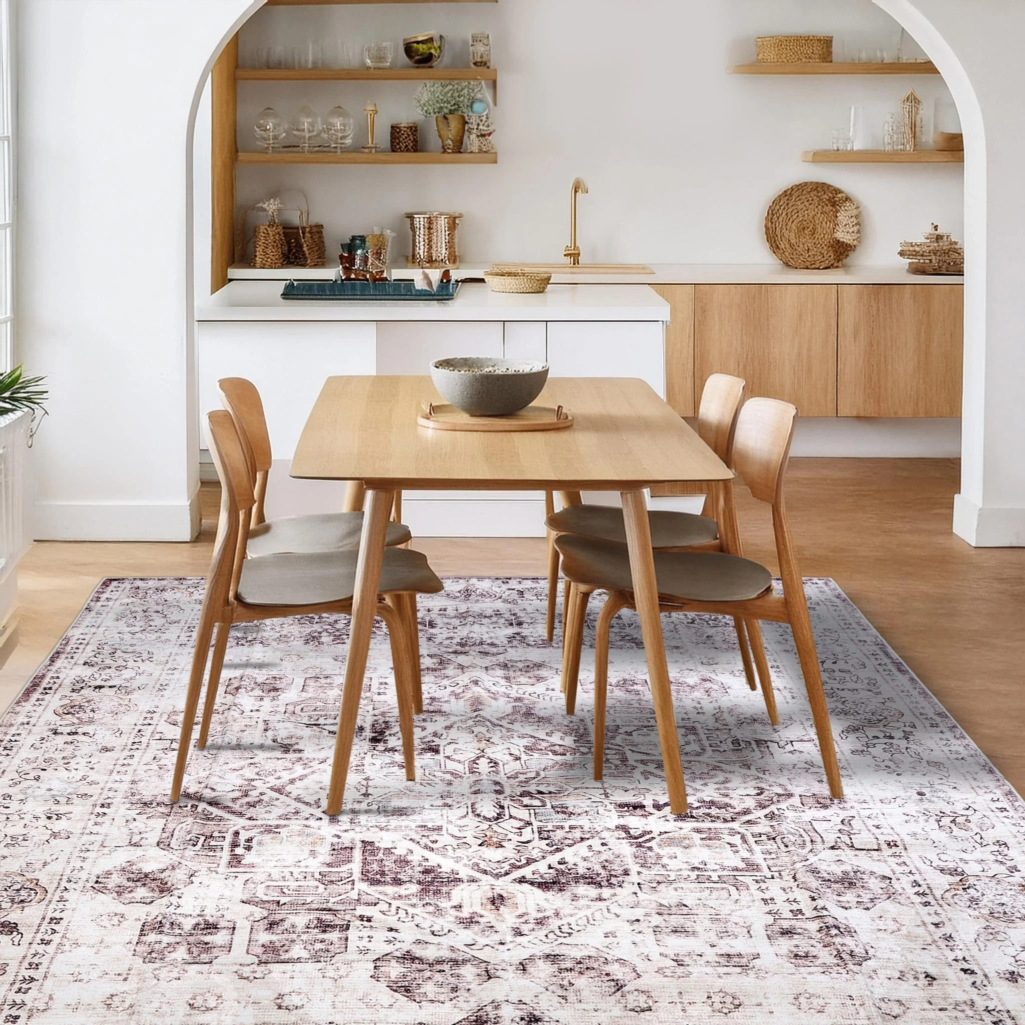 Vintage Cocoa Machine Washable Rug - Image 5