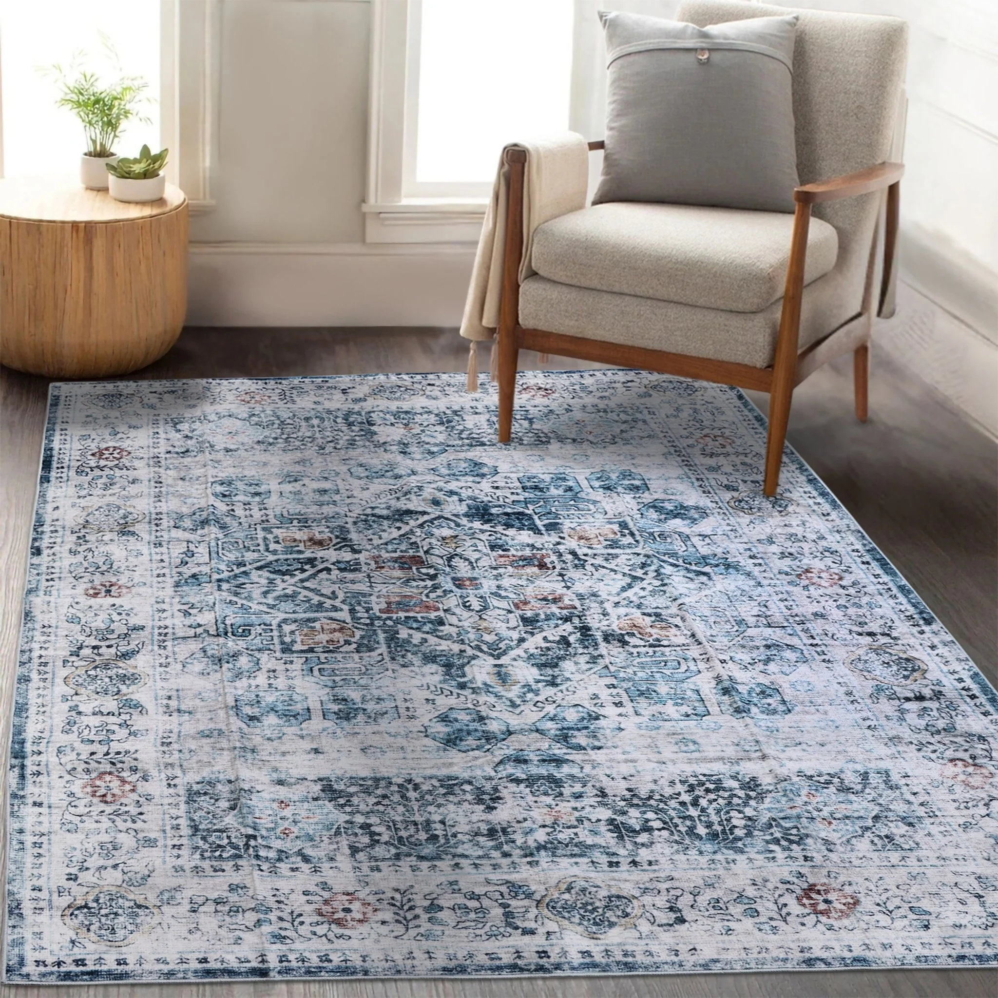 Misty Azure Machine Washable Rug - Image 3