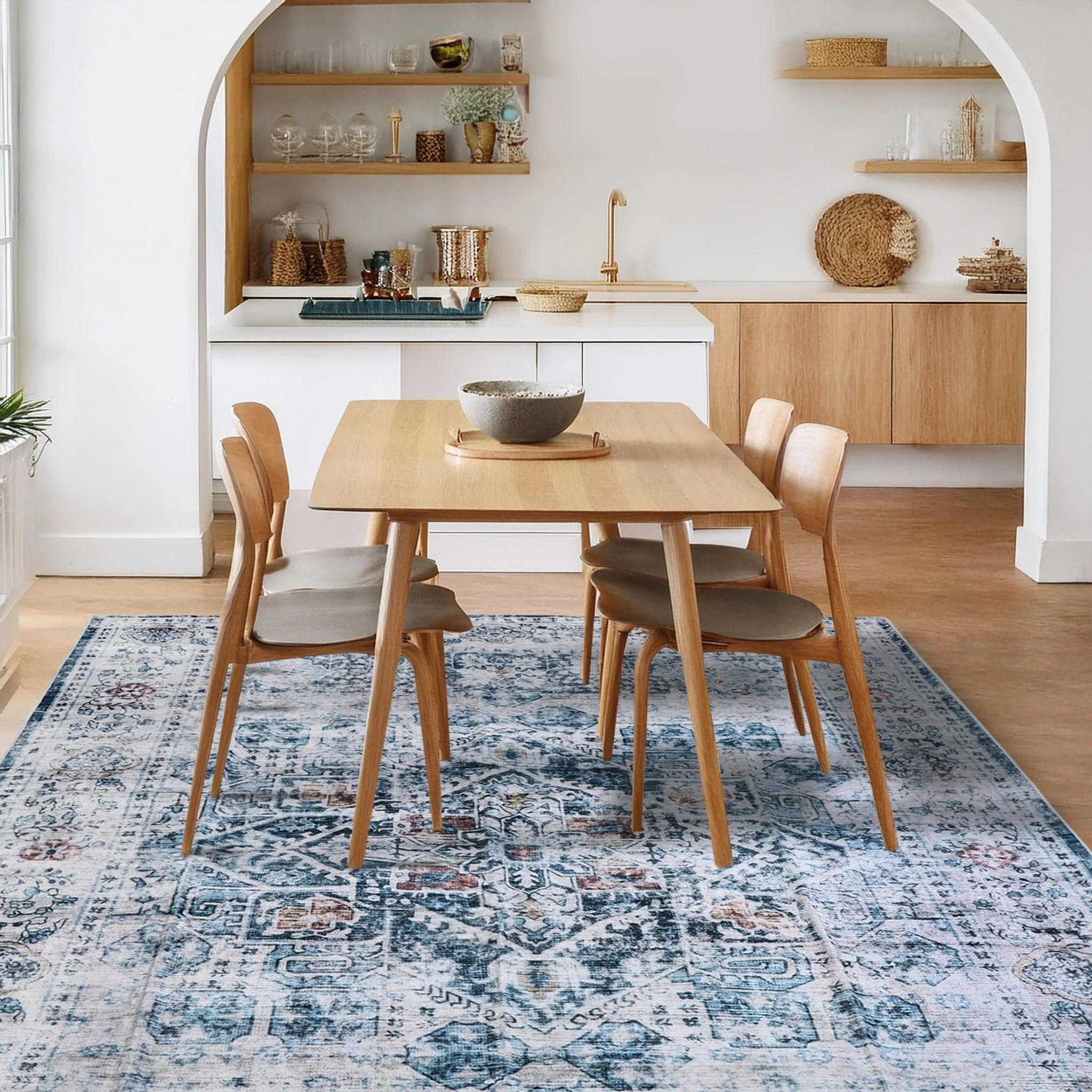 Misty Azure Machine Washable Rug - Image 5