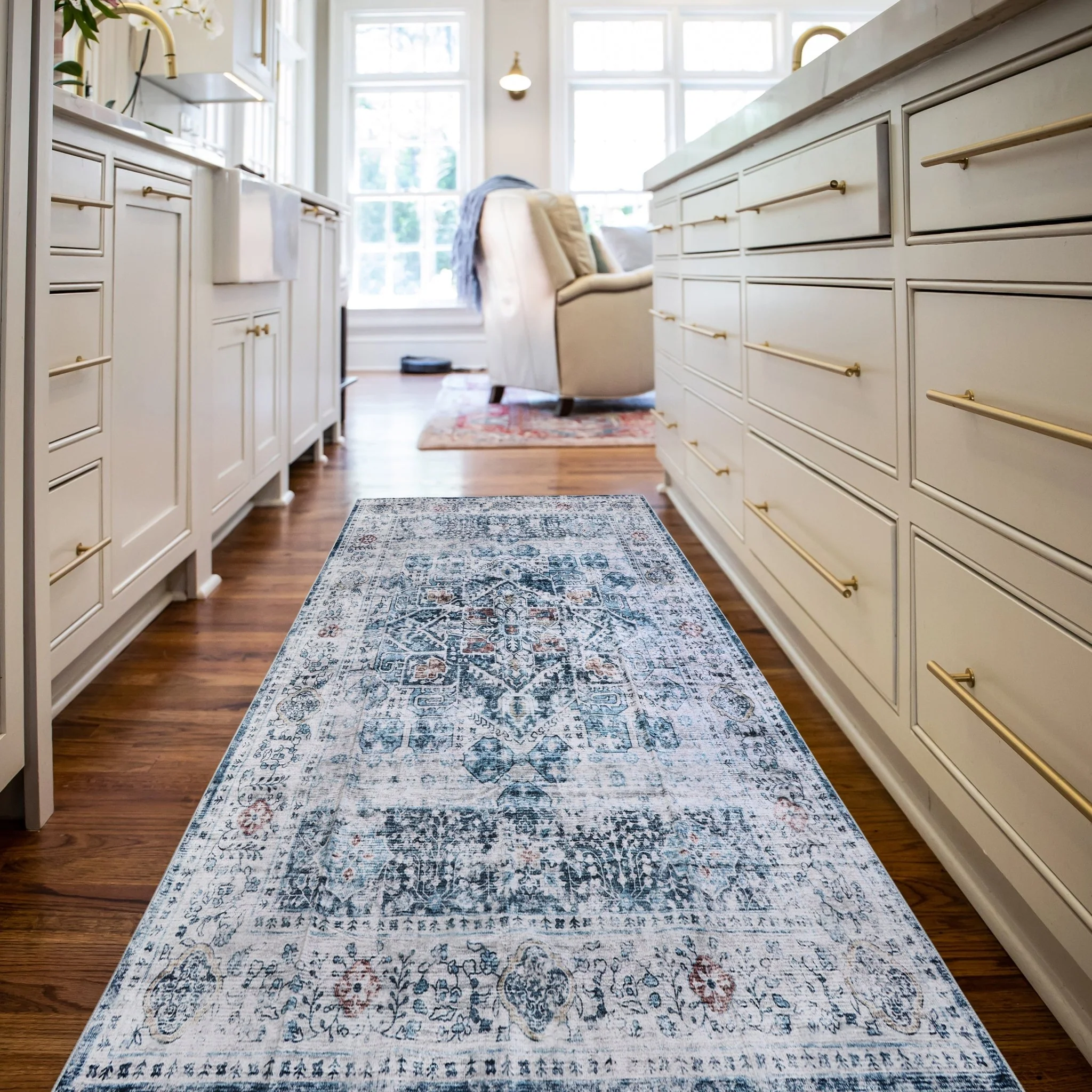 Misty Azure Machine Washable Rug - Image 7