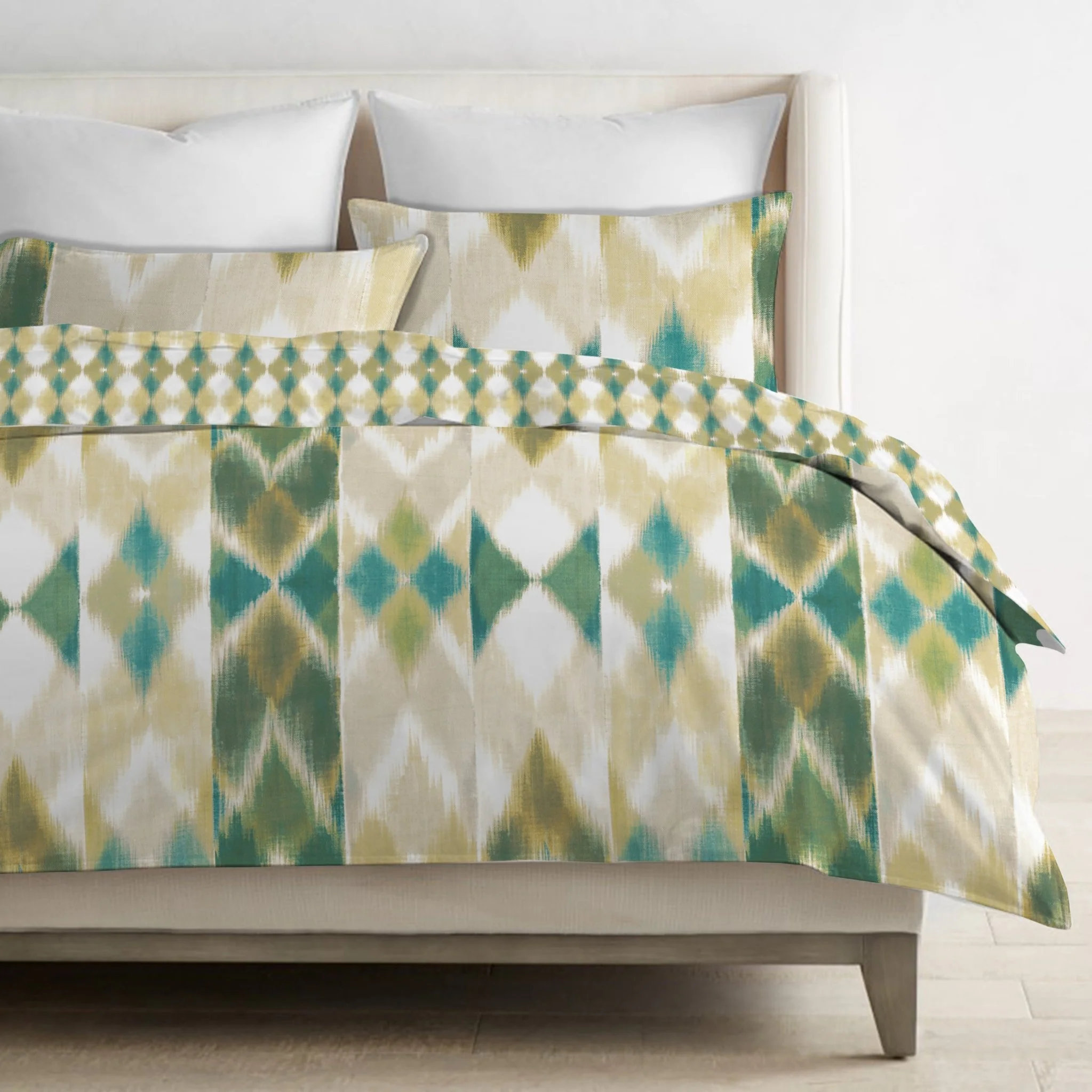 Poppy Green Organic Cotton Reversible Duvet Set - Image 3