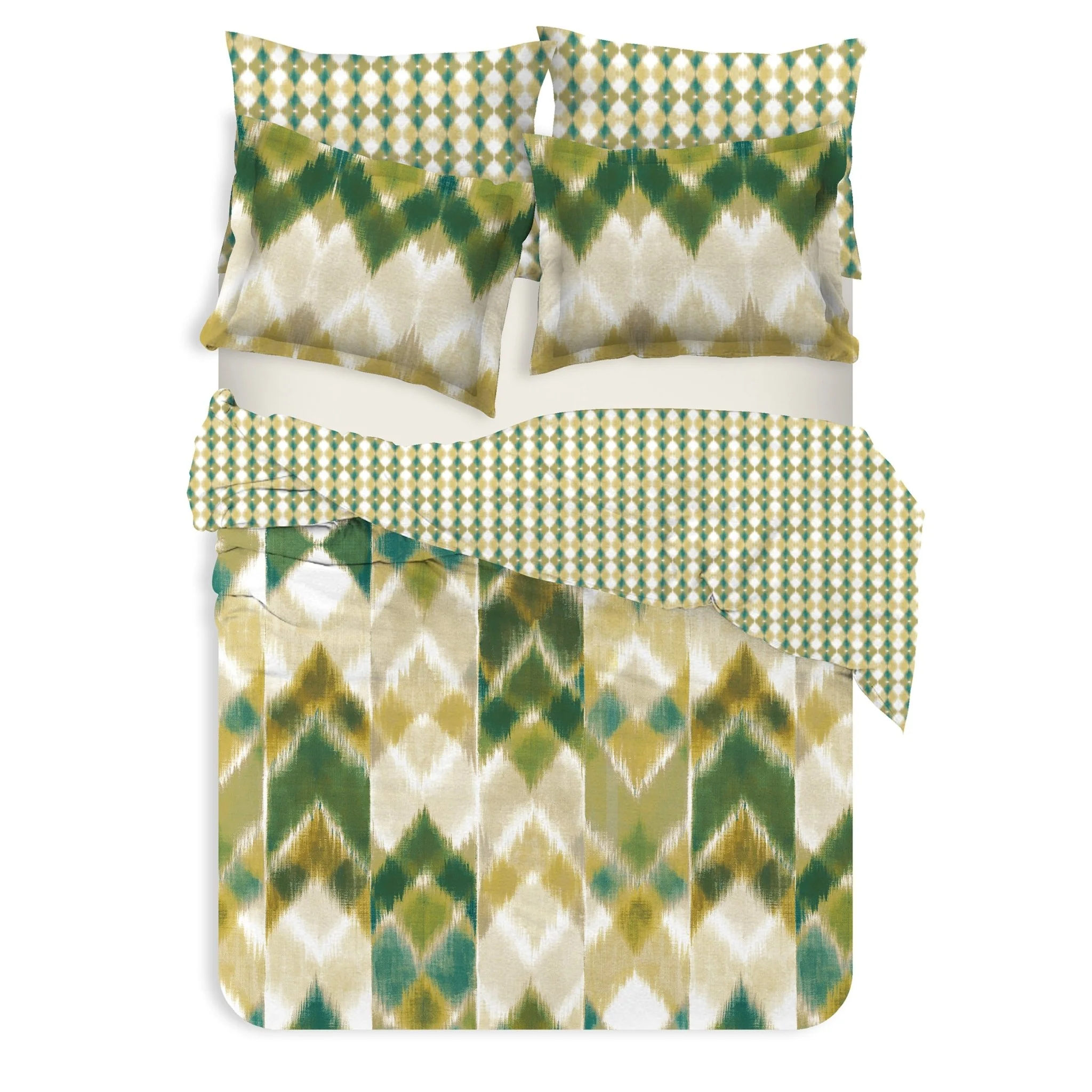 Poppy Green Organic Cotton Reversible Duvet Set - Image 4