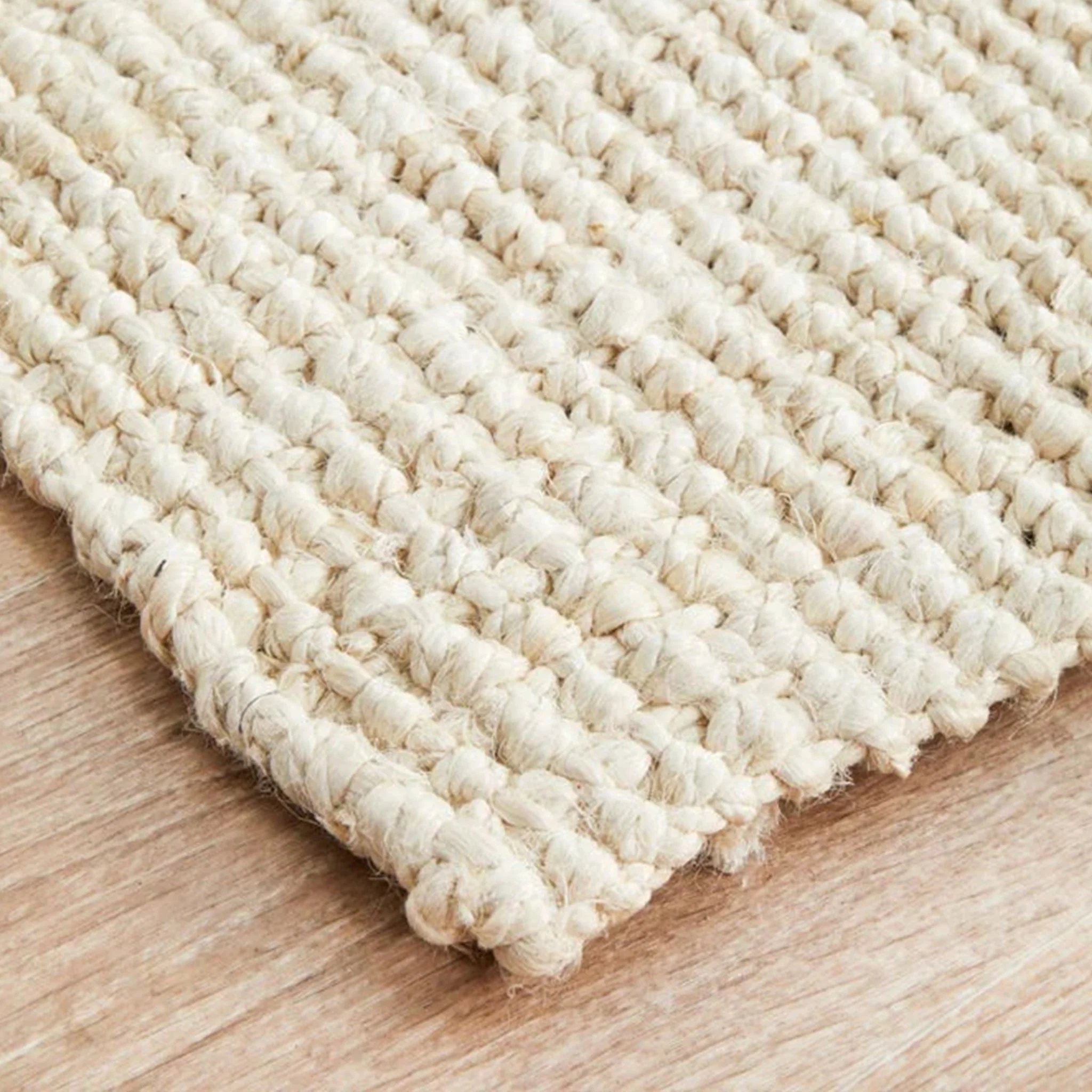 Ivory Boucle Jute Rug - Image 4