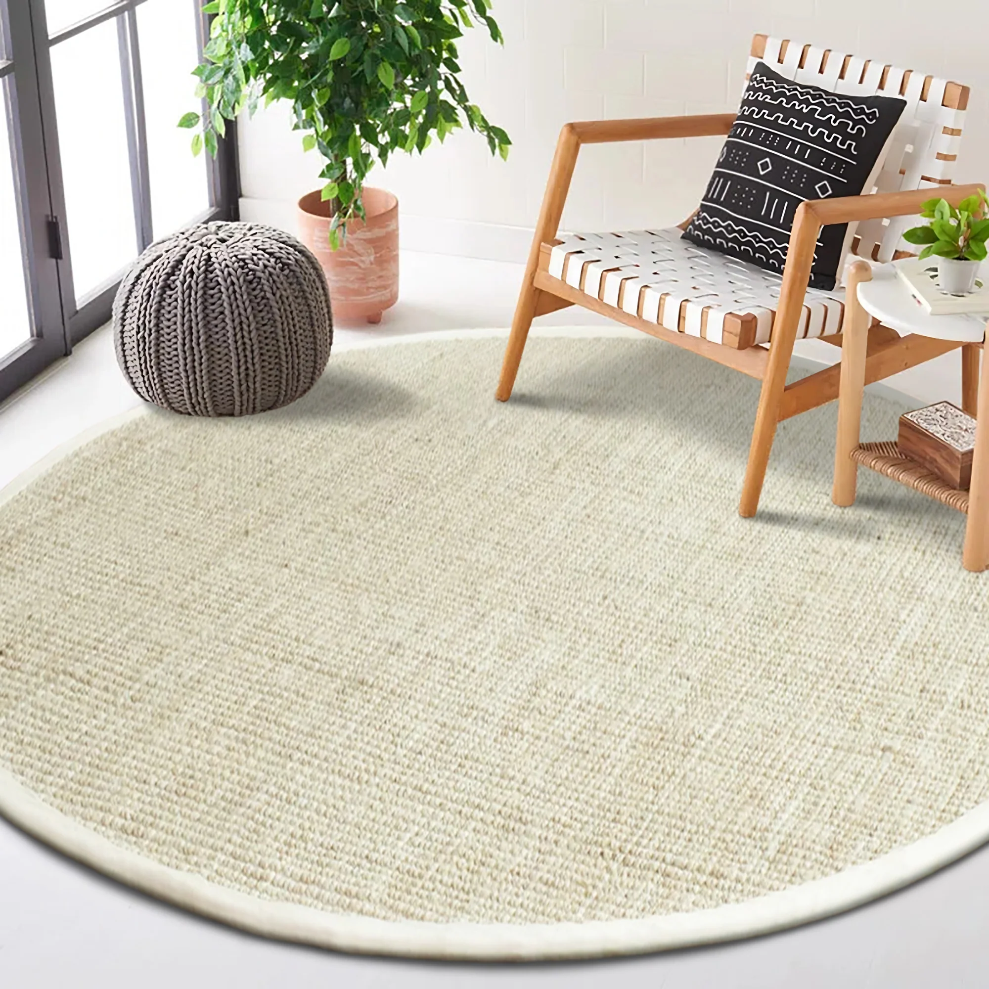 Premium Boucle Jute Rug (6' Round) - Image 8