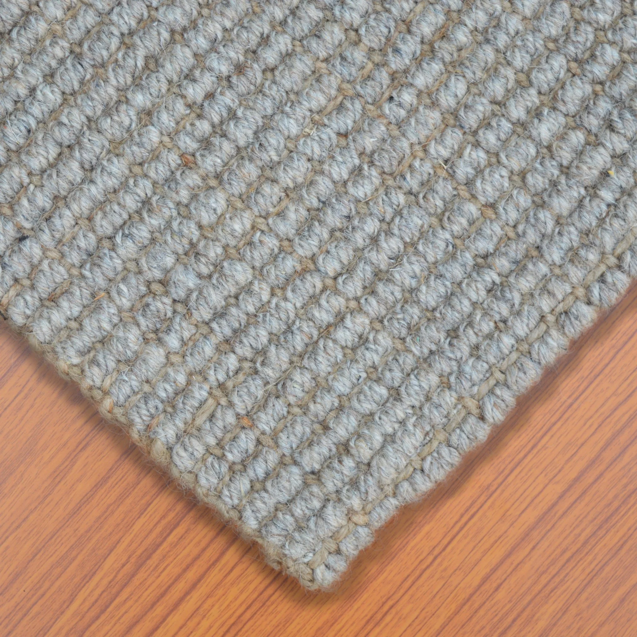 Premium Boucle Jute & Wool Rug (Grey) - Image 10