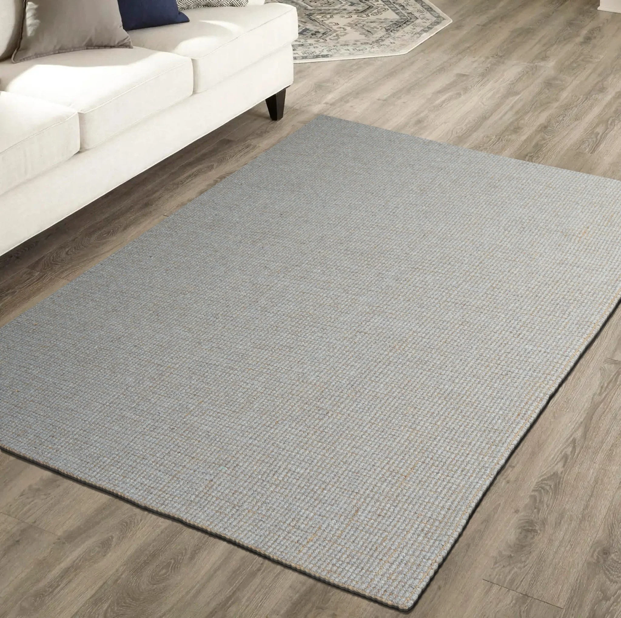 Premium Boucle Jute & Wool Rug (Grey) - Image 3