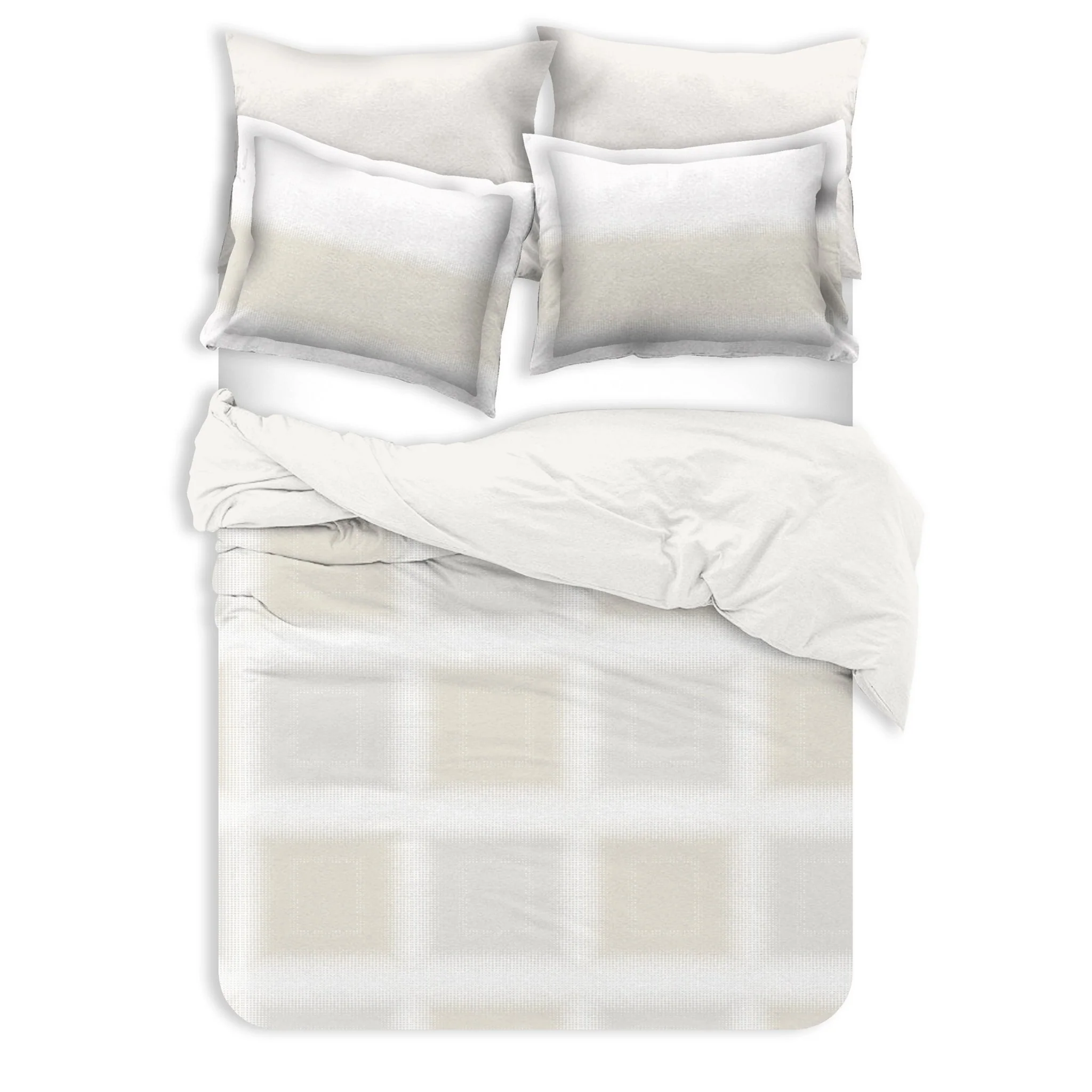 Selena Check Ivory Organic Cotton Reversible Duvet Set - Image 3