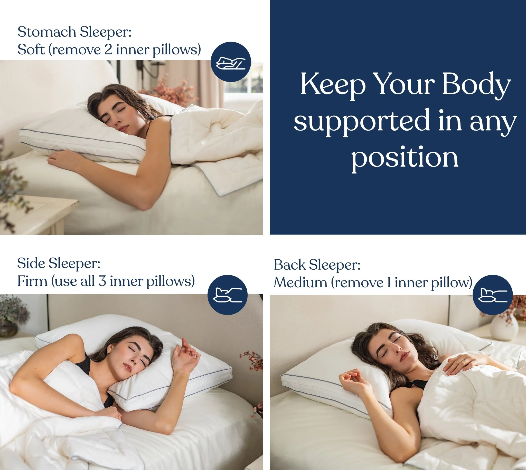 Wool-Quilted Adjustable Down Alternative Pillow - Image 3